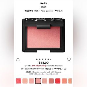 *Brand New* No Box Nars full size blush in “orgasm”